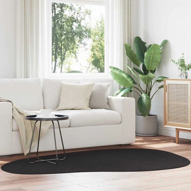 vidaXL HUARTE Sort Tæppe 140 x 200 cm Polyester