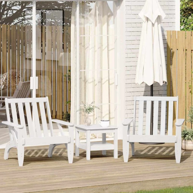 vidaXL Adirondack-havestole 2 stk. hvid, massivt fyrretræ