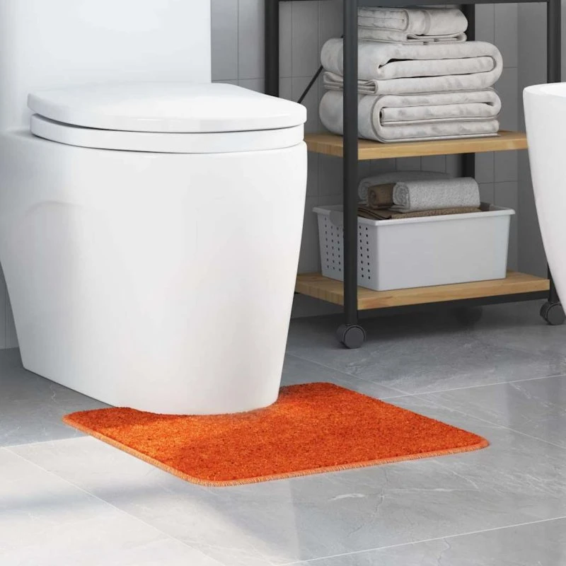 vidaXL Skridsikker Badeværelsesmåtte med Toiletudskæring Orange