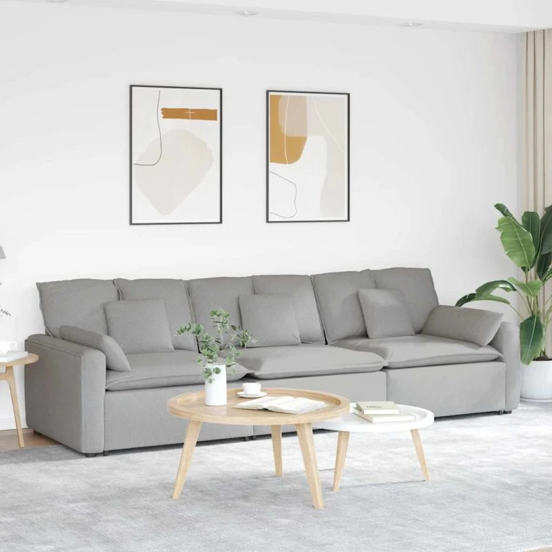 vidaXL Modulsofa med Hynder, Skygrå