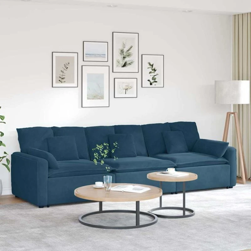 vidaXL Modulsofa med Hynder, Blå