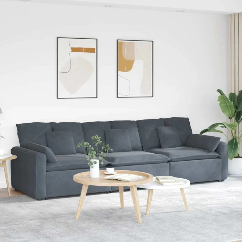 vidaXL modulsofa med hynder mørkegrå