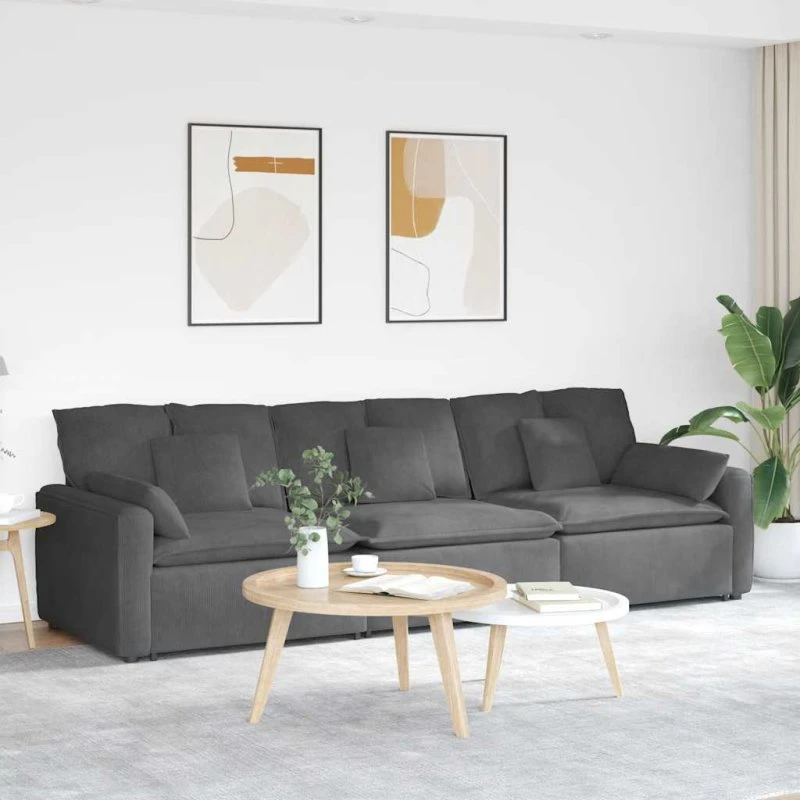 vidaXL modulsofa med hynder mørkegrå