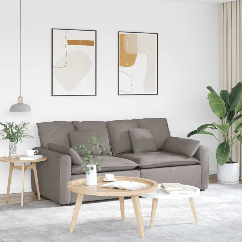 vidaXL modulsofa med hynder gråbrun