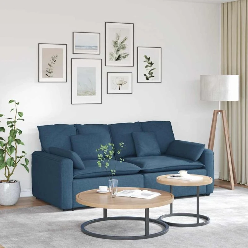 vidaXL modulsofa med hynder blå