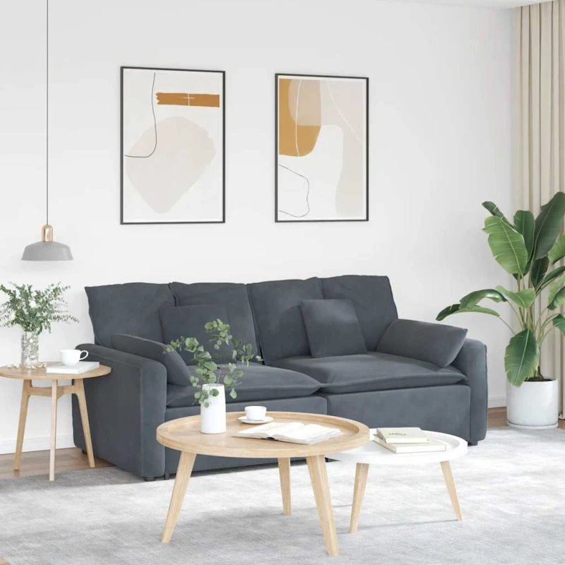 vidaXL Modulsofa med Hynder, Mørkegrå