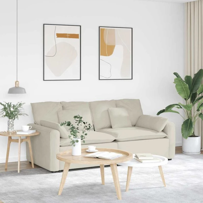 vidaXL modulsofa med hynder cremefarvet