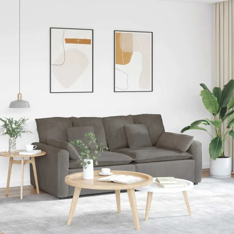 vidaXL modulsofa med hynder lysegrå
