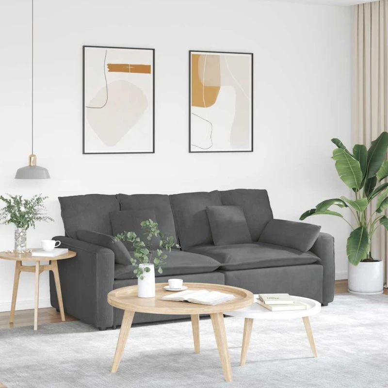 vidaXL modulsofa med hynder mørkegrå