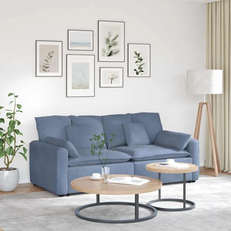 vidaXL modulsofa med hynder blå