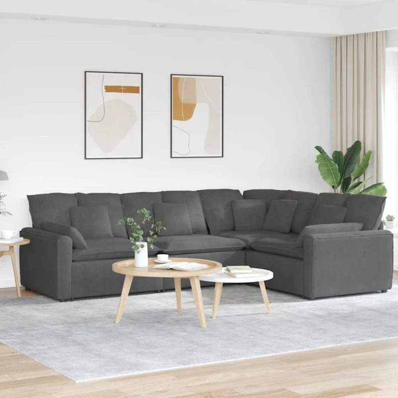 vidaXL modulsofa med hynder mørkegrå