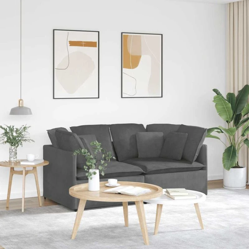 vidaXL modulsofa med hynder mørkegrå