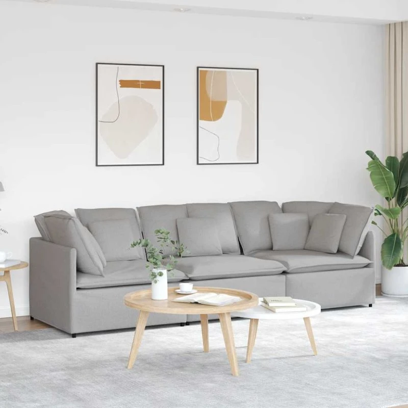 vidaXL modulsofa med hynder, skygrå