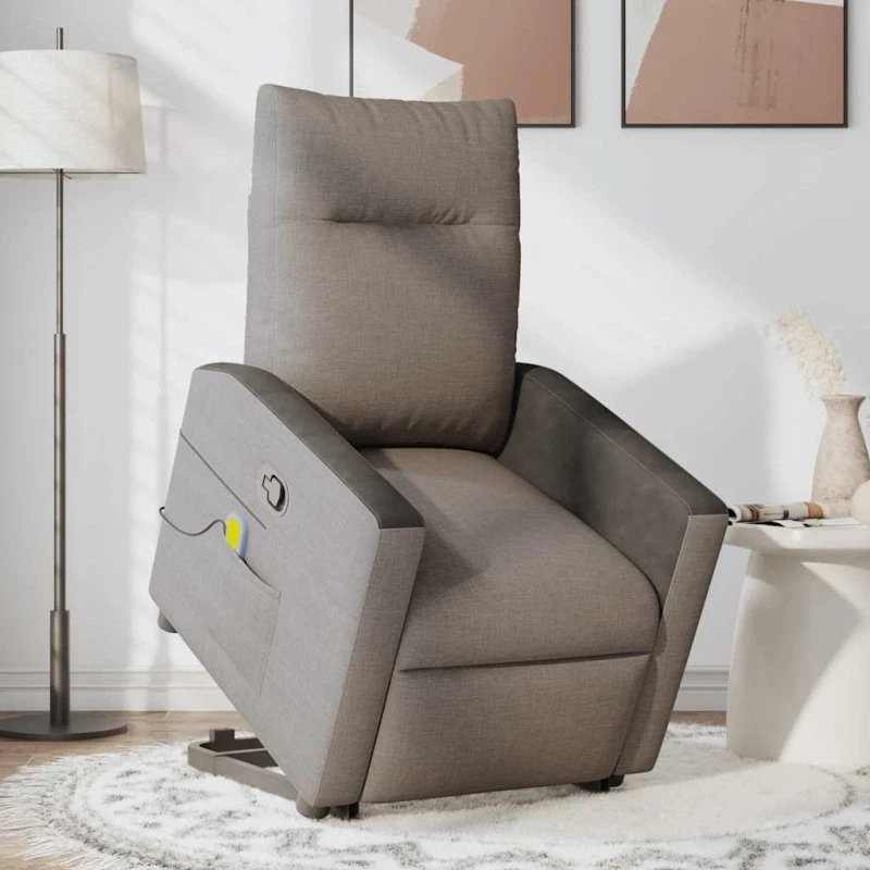 vidaXL løftestol med massage gråbrun