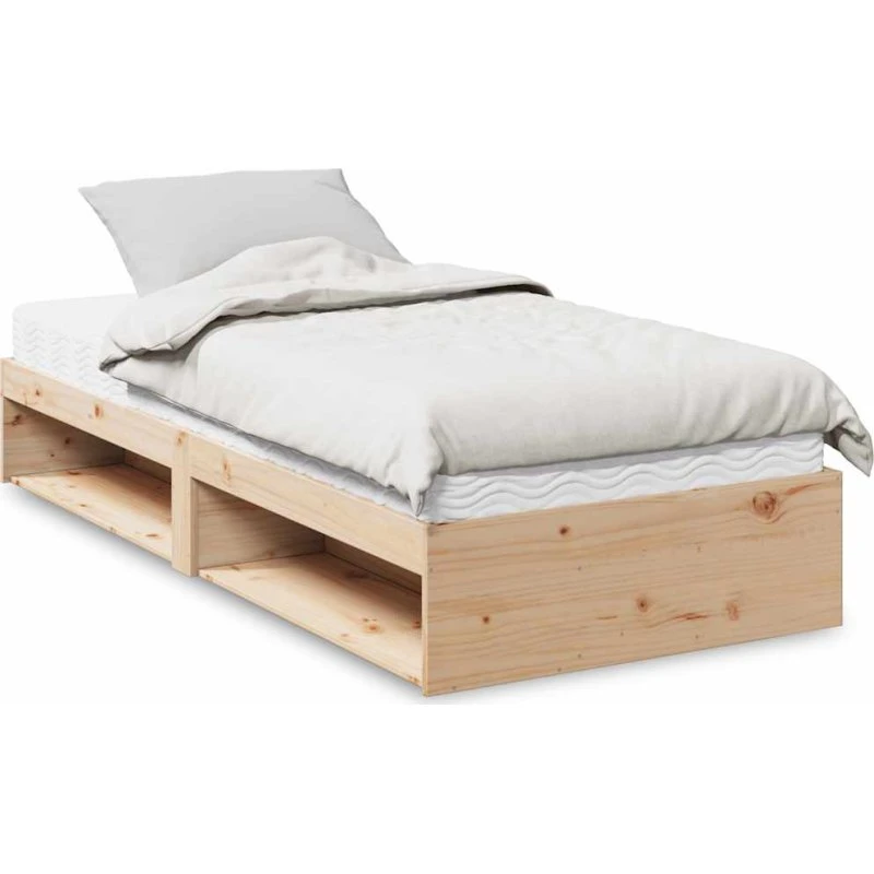 vidaXL Daybed med madras 80x200 cm, massivt fyrretræ