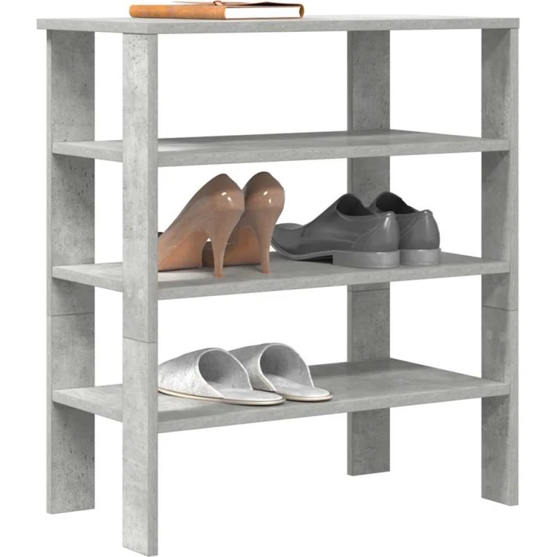 vidaXL Skoreol 61x32x70 cm Konstrueret Træ Betongrå
