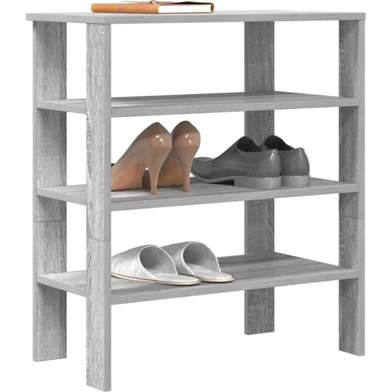 vidaXL Skoreol 61x32x70 cm Konstrueret Træ Grå Sonoma-Eg