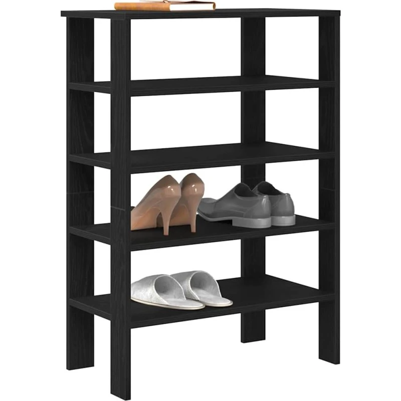 vidaXL Skostativ 61x32x87,5 cm Konstrueret Træ Sort