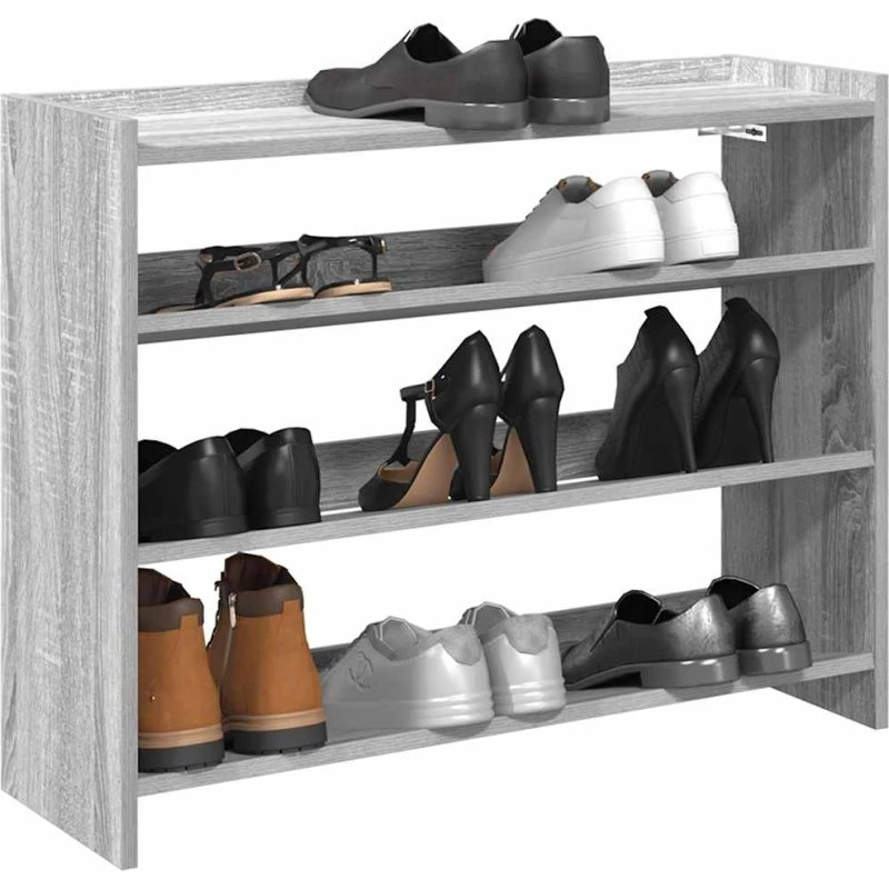 vidaXL Skoreol 80x25x62 cm Konstrueret Træ Grå Sonoma-Eg