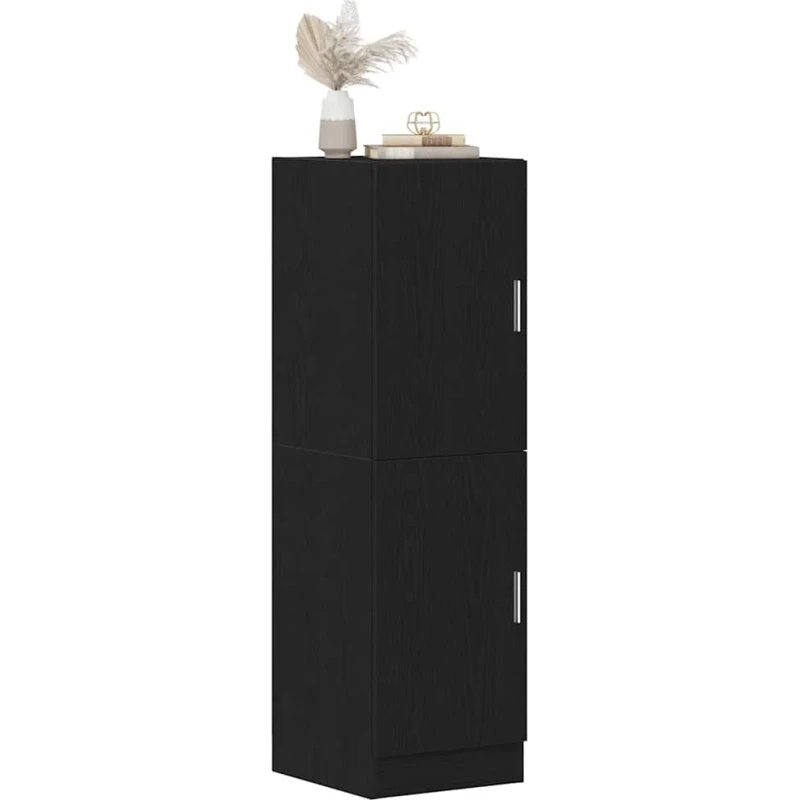 vidaXL Køkkenskab 38x41,5x131,5 cm Konstrueret Træ Sort