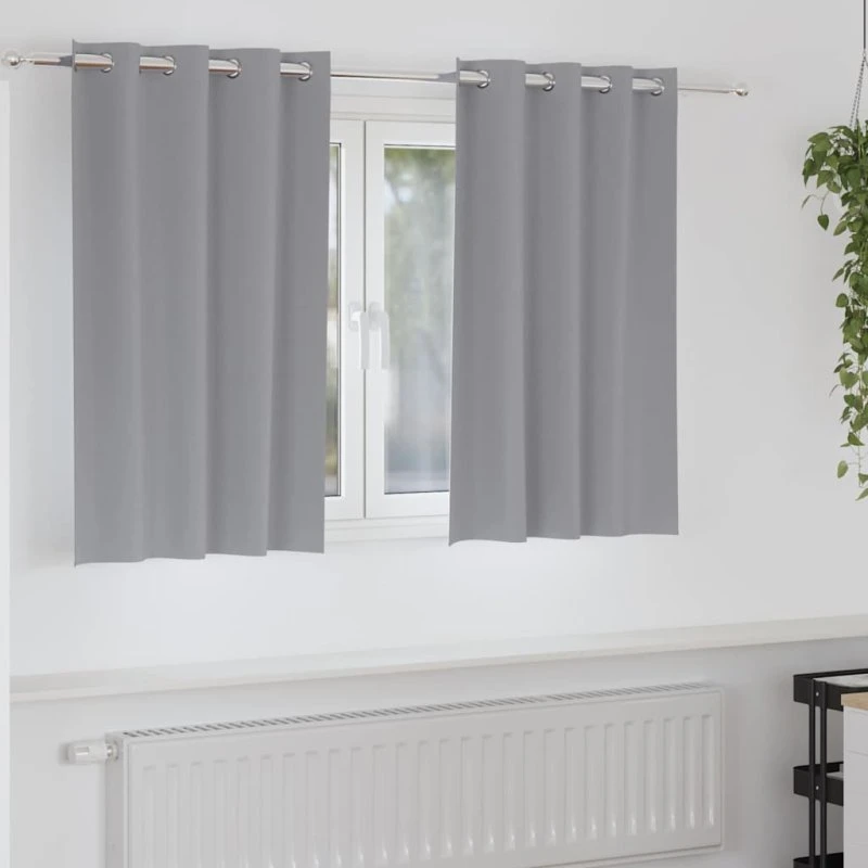vidaXL Mørklægningsgardiner 2 stk Lysegrå 140 x 140 cm