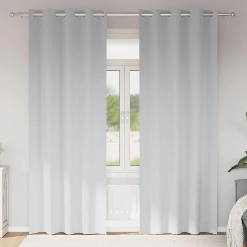 vidaXL Mørklægningsgardiner 260 x 140 cm Bleg Grå med Ringe