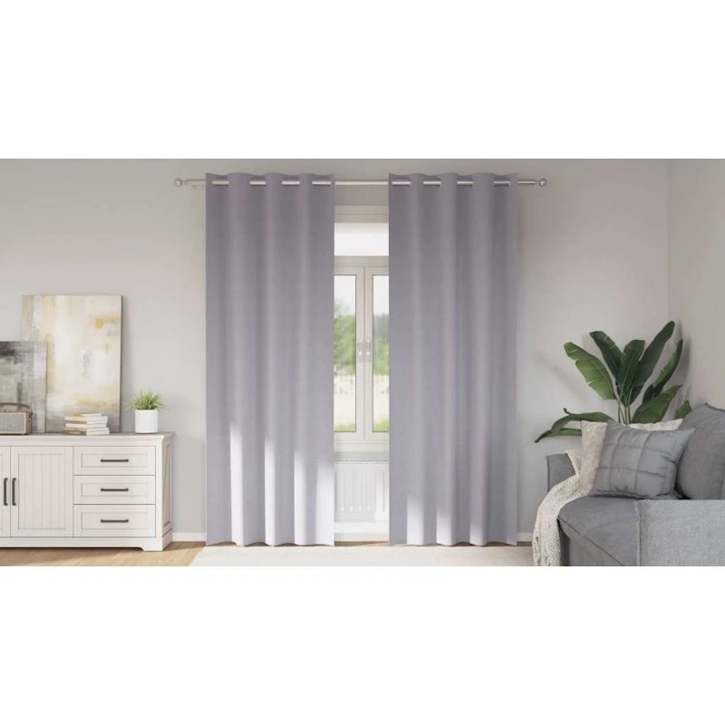vidaXL Mørklægningsgardiner 245 x 140 cm Grå med Ringe