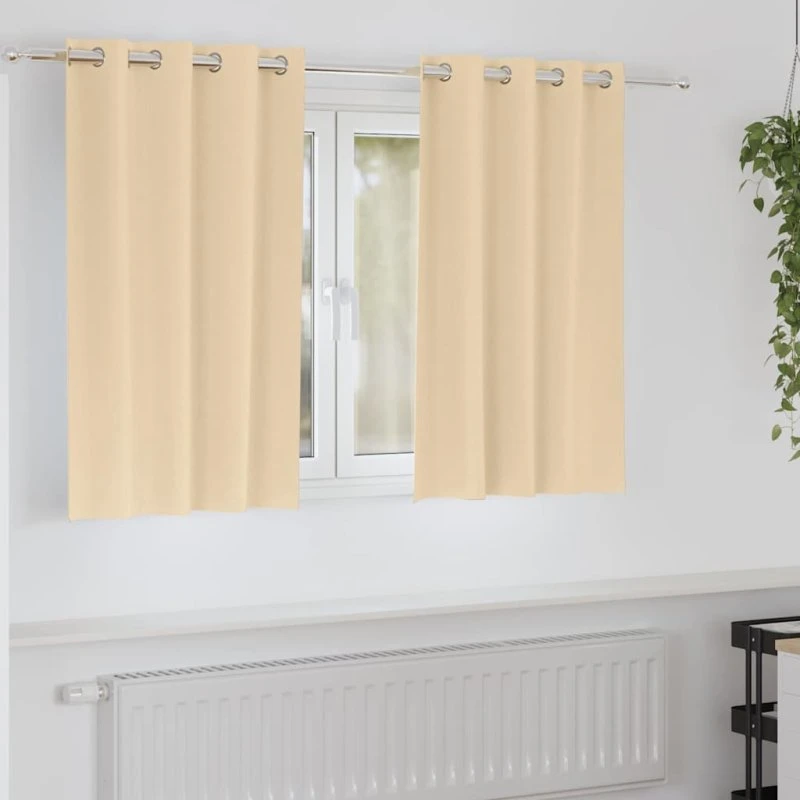 vidaXL Mørklægningsgardiner 2 stk Creme 140 x 140 cm
