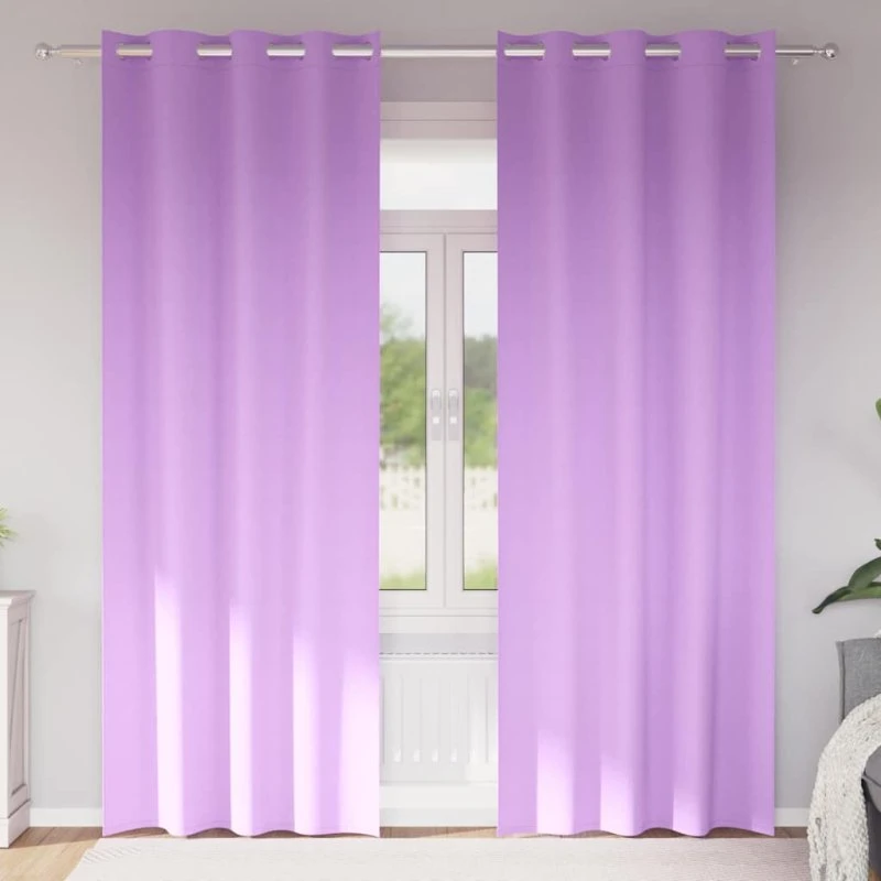 vidaXL Mørklægningsgardiner Lilla 225 x 140 cm med Ringe