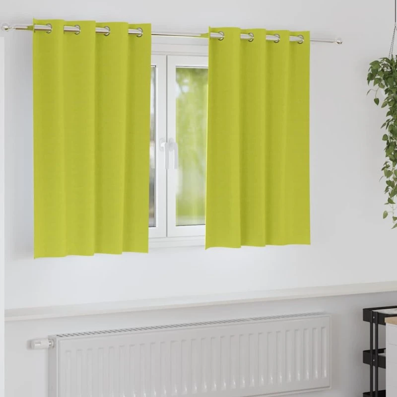 vidaXL Mørklægningsgardiner Grøn 140 x 140 cm, 2 stk