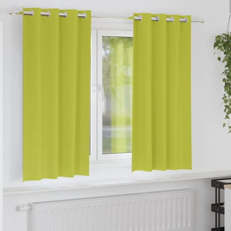 vidaXL Mørklægningsgardiner Grøn 175 x 140 cm 2 stk