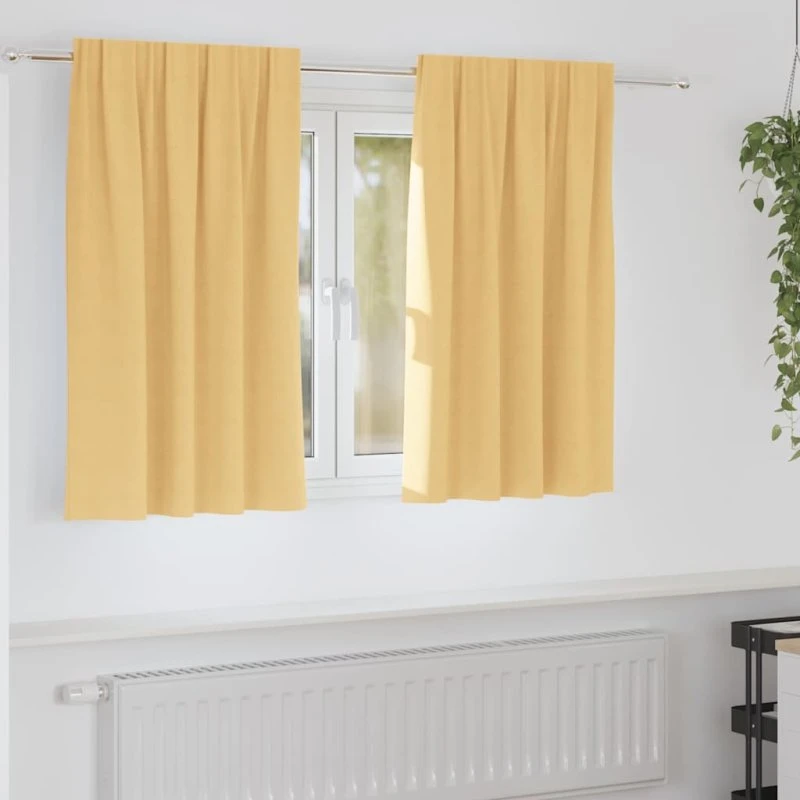 vidaXL Mørklægningsgardiner 2 stk Beige 140 x 140 cm
