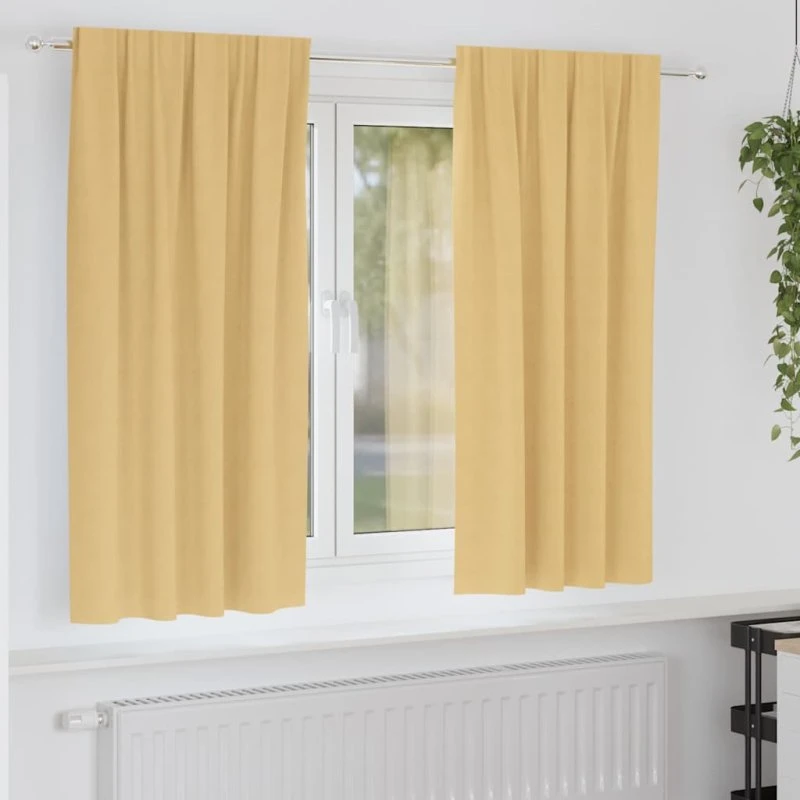 vidaXL Mørklægningsgardiner 2 stk Beige 175 x 140 cm