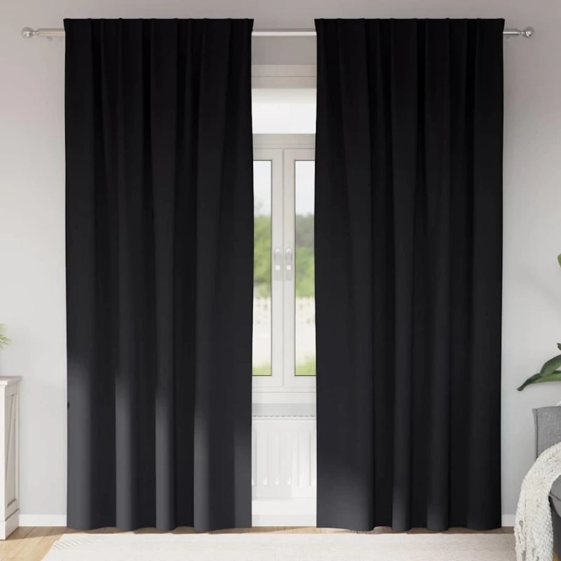 vidaXL Mørklægningsgardiner 245 x 140 cm Sort