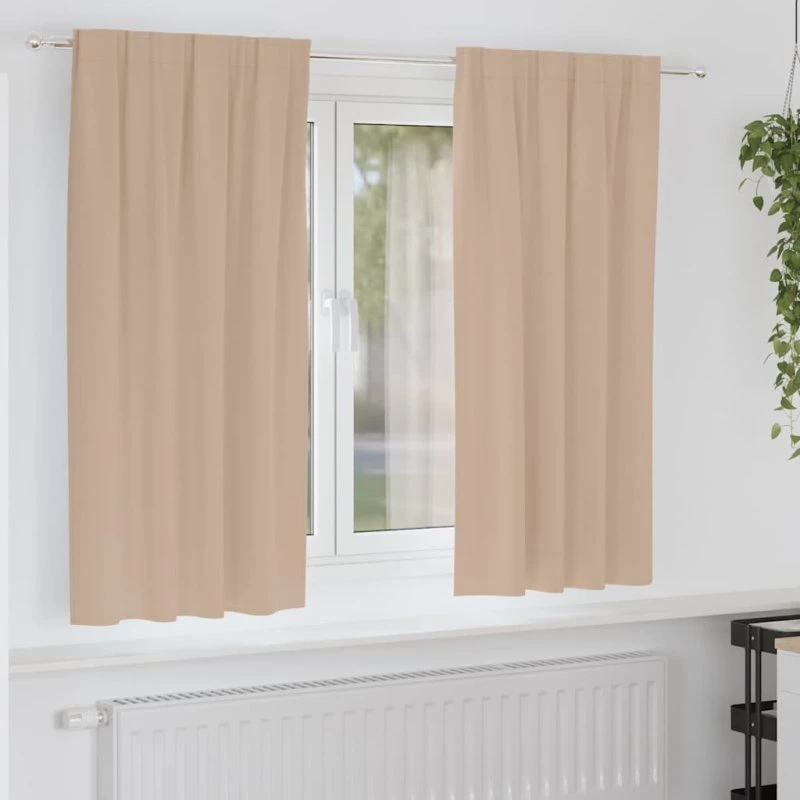 vidaXL Mørklægningsgardiner 2 stk Gråbrun 175 x 140 cm