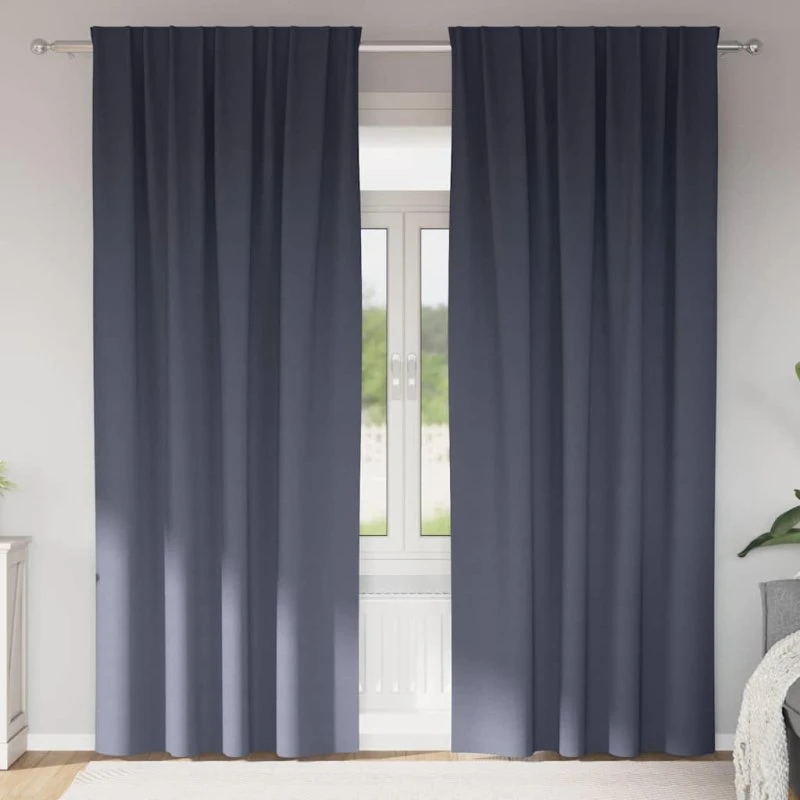 vidaXL Mørklægningsgardiner 225 x 140 cm Antracit 2 stk