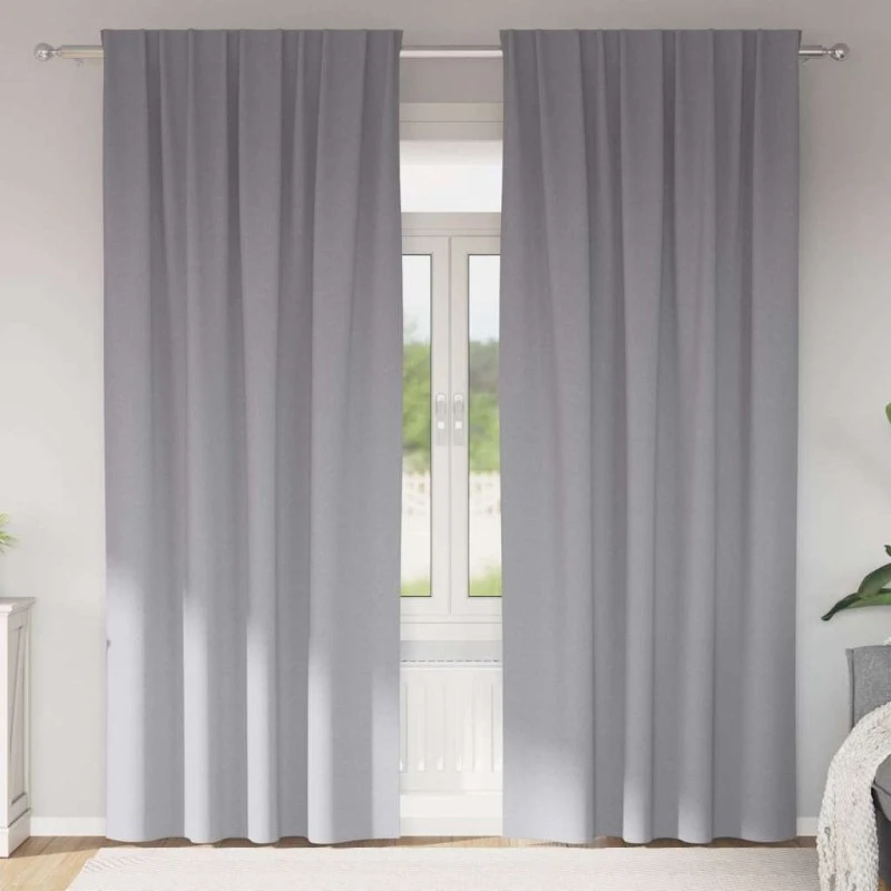 vidaXL Mørklægningsgardiner 245 x 140 cm Lysegrå