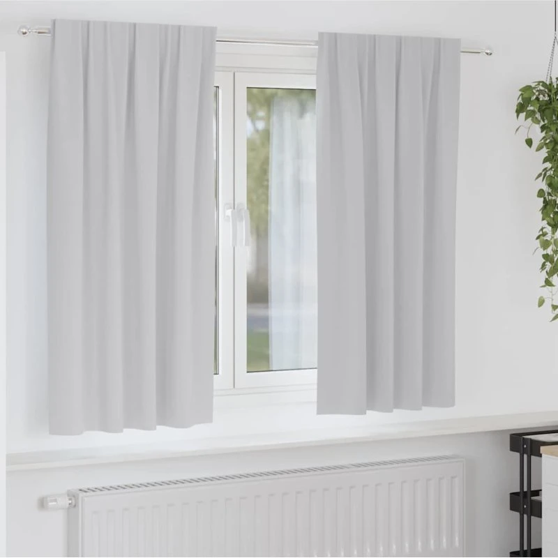 vidaXL Mørklægningsgardiner 2 stk Lysegrå 175 x 140 cm