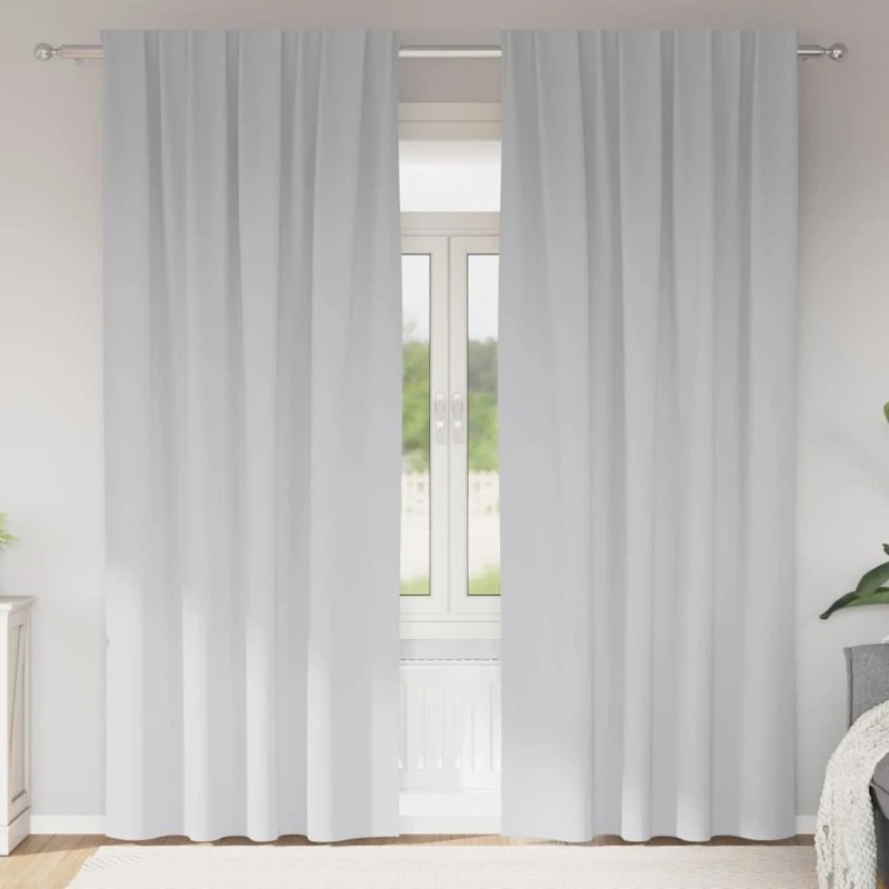 vidaXL Mørklægningsgardiner 245 x 140 cm Bleg Grå