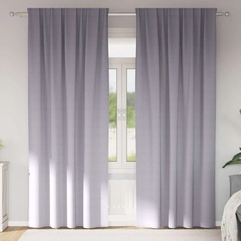 vidaXL Mørklægningsgardiner 245 x 140 cm Grå Metal