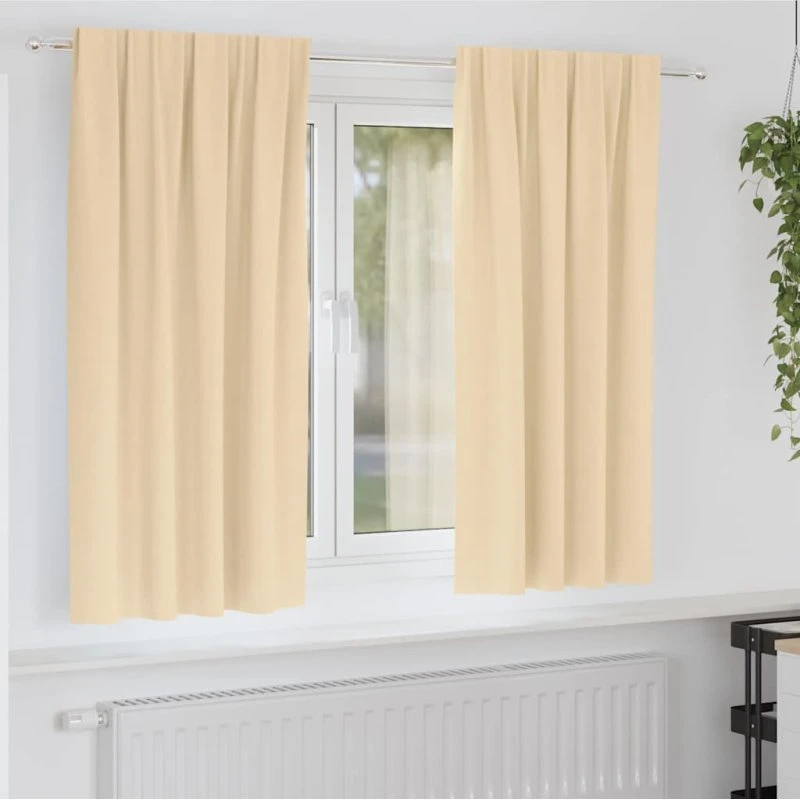 vidaXL Mørklægningsgardiner Creme 175 x 140 cm, 2 stk