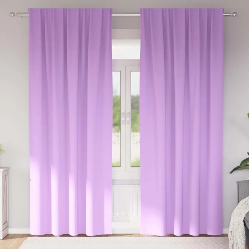vidaXL Mørklægningsgardiner Lilla 225 x 140 cm, 2 stk