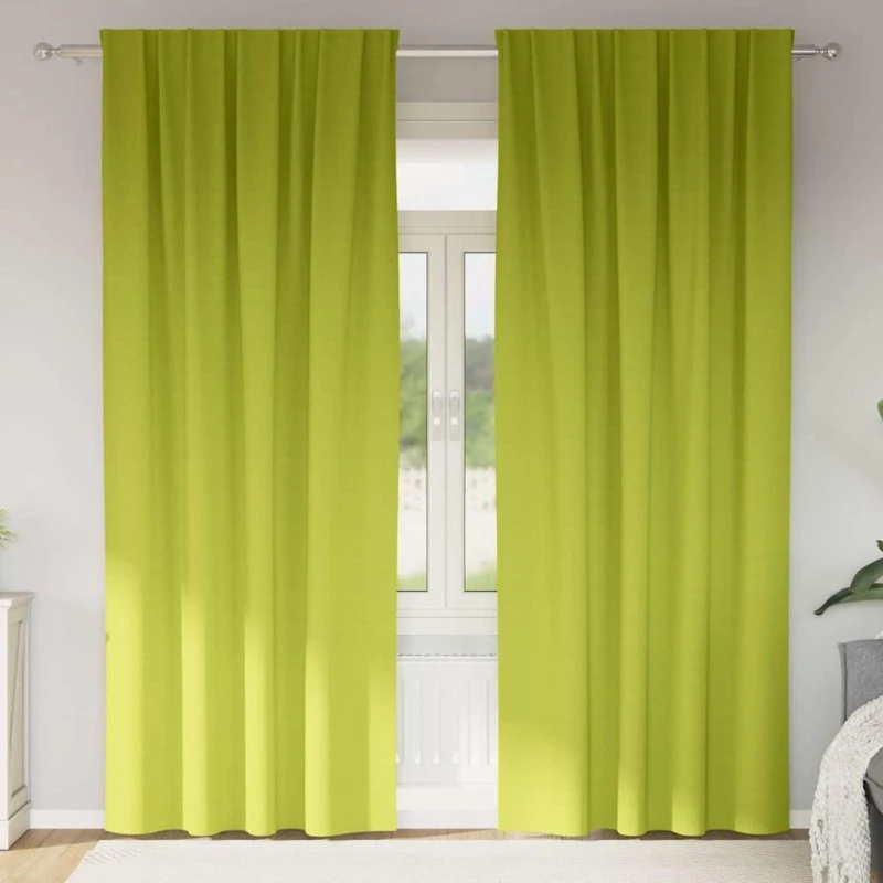 vidaXL Mørklægningsgardiner Grøn 225 x 140 cm 2 stk