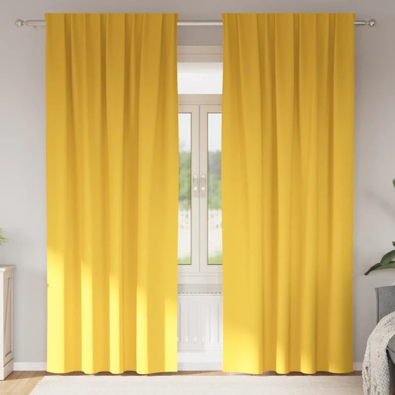 vidaXL Mørklægningsgardiner Sennepsgul 225x140 cm