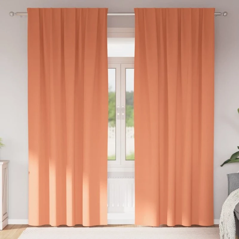 vidaXL Mørklægningsgardiner 245 x 140 cm Terrakotta 2 stk