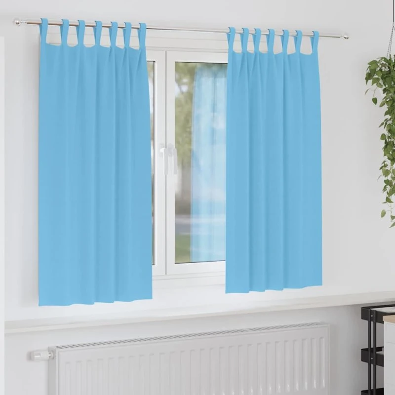 vidaXL Mørklægningsgardiner 2 stk Lys blå 175 x 140 cm