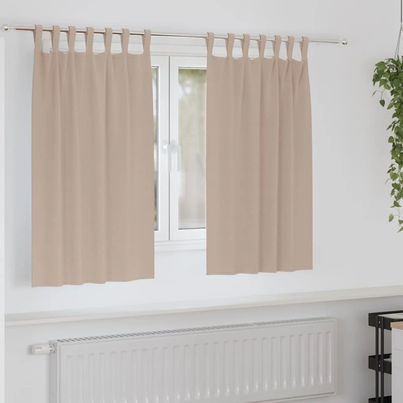 vidaXL Mørklægningsgardiner 2 stk Gråbrun 140 x 140 cm