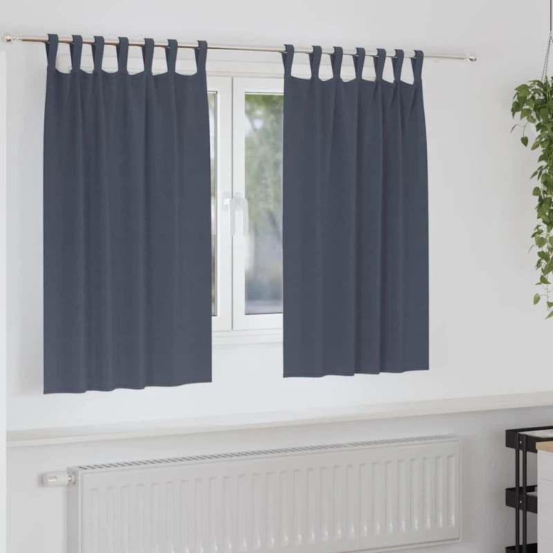 vidaXL Mørklægningsgardiner 2 stk Antracit 140 x 140 cm