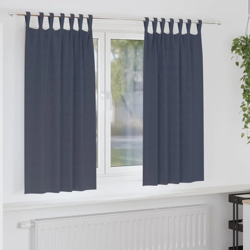 vidaXL Mørklægningsgardiner med Ringe 2 stk, Antracit 175 x 140 cm