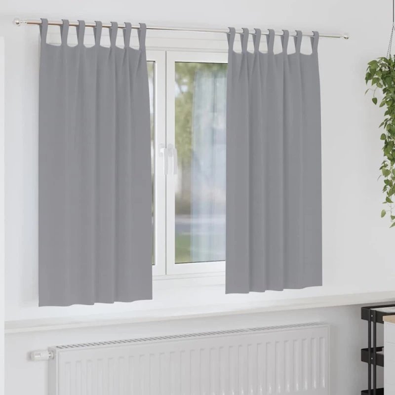 vidaXL Mørklægningsgardiner med Ringe 2 Stk Lysegrå 175 x 140 cm